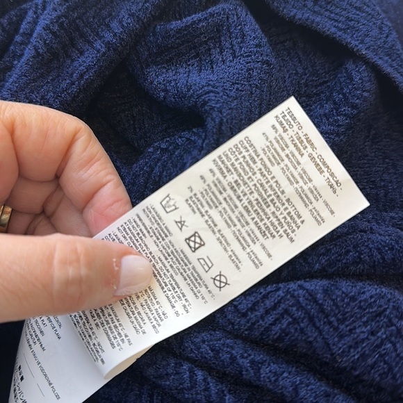 Emporio Armani Navy Chevron Knit Sweater Turtleneck SzXL - Picture 10 of 13